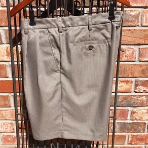 IZOD Size 36 waist Brown pleated front shorts